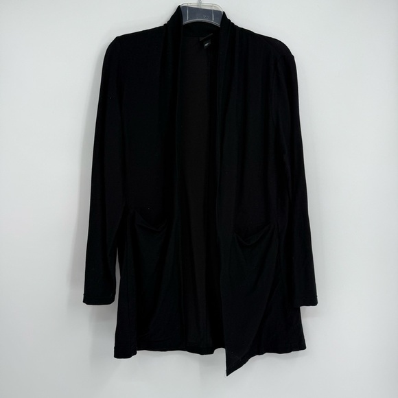 EILEEN FISHER open front Black Cardigan Jacket Pockets Size Medium Women - Picture 10 of 10